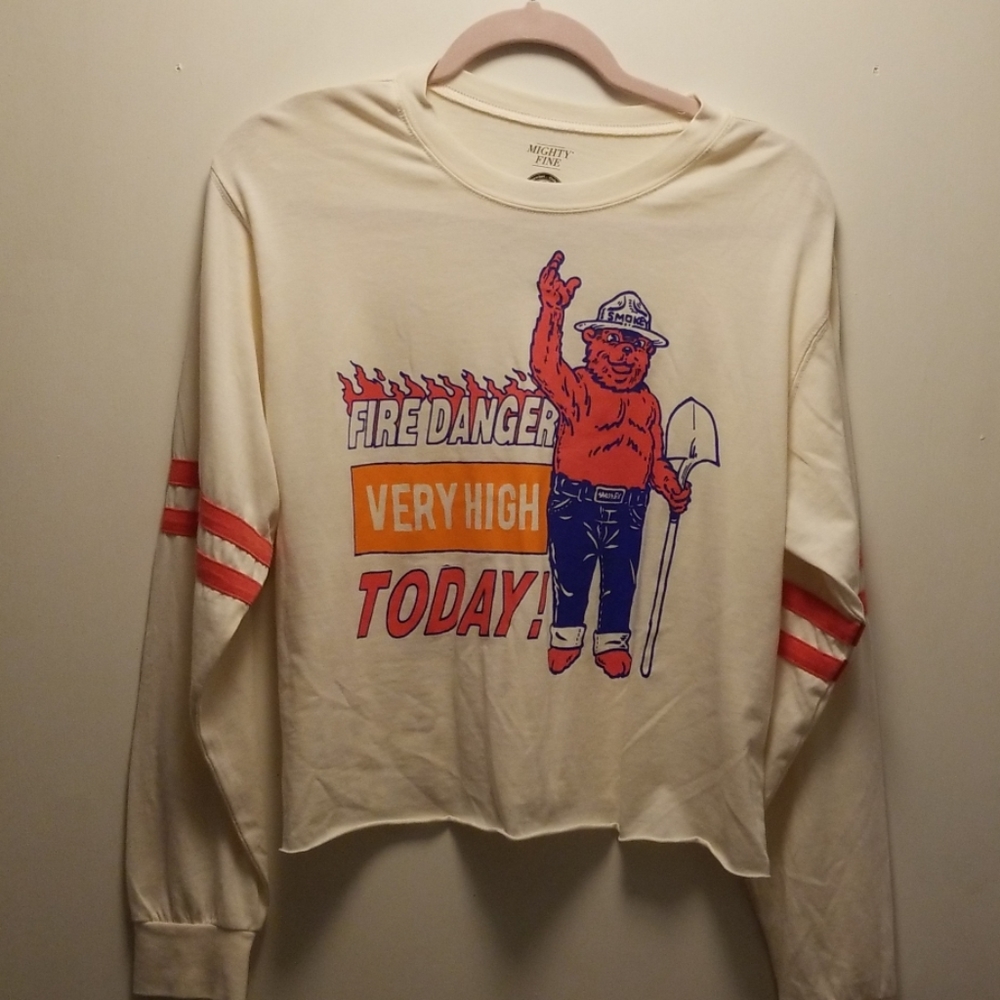 Smokey Bear Crop Top LS NWOT